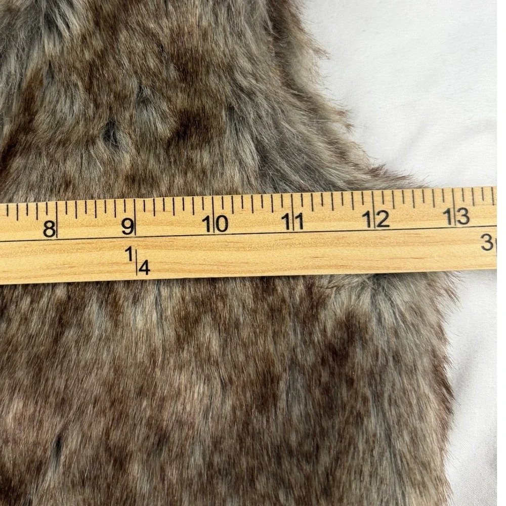 Toddler Girls Faux Fur Vest Brown Floral Lined Boho Cottagecore Gilet 24M